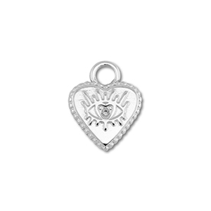 Stainless steel charms heart with Eye of Providence Silver