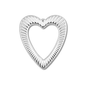 Stainless steel charms heart Silver