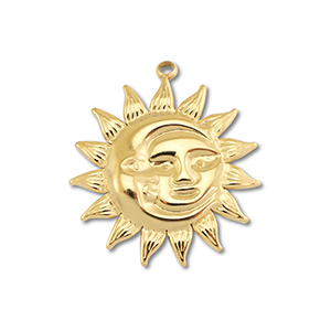 Stainless steel charms moon & sun Gold