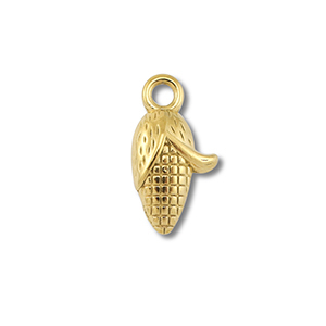 Stainless steel charms corn on the cob Gold