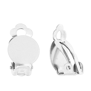 Stainless steel findings clip-on earrings Silver