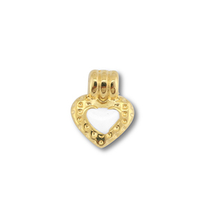 DQ European metal charms heart Gold (Nickelfree)-White