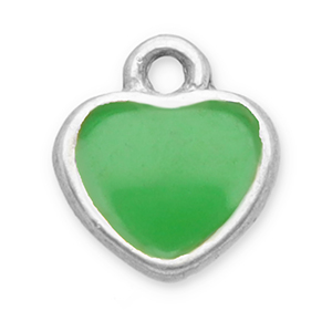 Stainless steel charms heart Silver-Light Green