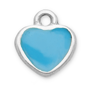 Stainless steel charms heart Silver-Blue