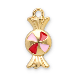 Stainless steel charms candy Gold-Red-Pink