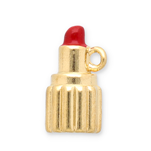 Stainless steel charms lipstick Gold-Red
