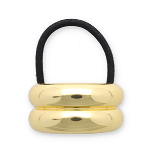Hair accessories hair tie with metal Gold-Black