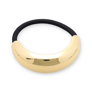 Hair accessories hair tie with metal Gold-Black