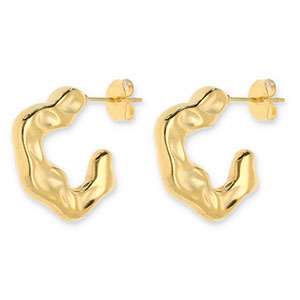 Stainless steel earrings / earpins irregular Gold
