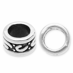 DQ European metal beads tube Antique Silver (Nickelfree)