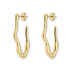 Stainless steel earrings / earpins irregular Gold