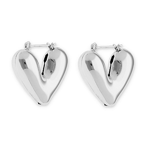 Stainless steel earrings / creoles heart Silver