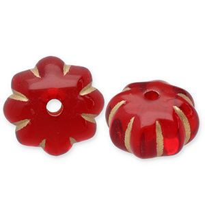 Acrylic beads flower Red-Gold
