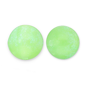 6 mm acrylic beads with glitter Light Green-Turquoise