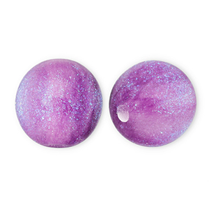 8 mm acrylic beads with glitter Purple-Turquoise