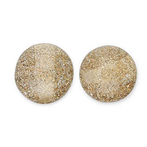 12 mm acrylic beads with glitter Champagne-Silver