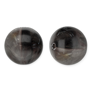 12 mm acrylic beads round Dark Grey-White