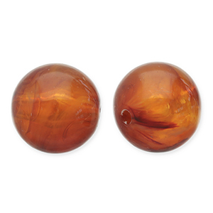12 mm acrylic beads round Orange Brown