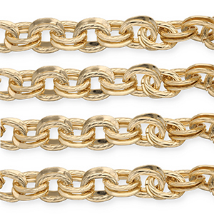 Aluminium findings belcher chain anchor cable double link Gold