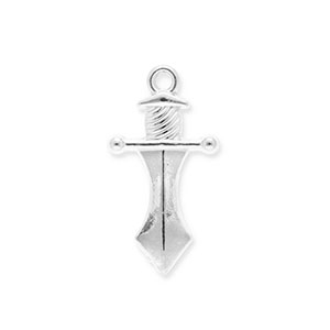 Stainless steel charms dagger Silver
