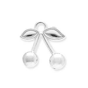 Stainless steel charms cherries Silver