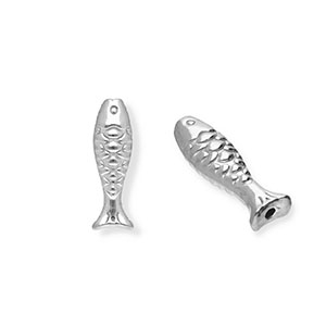 Stainless steel beads fish Silver