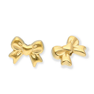 Stainless steel beads bow Gold