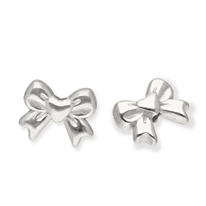 Stainless steel beads bow Silver