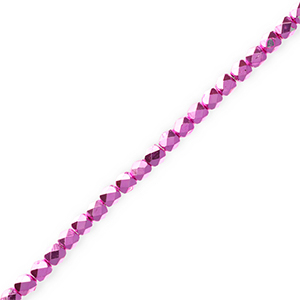 Top faceted beads Metallic Fuchsia Pink