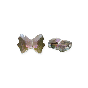 Fashion faceted beads bow Silver-AB Coating