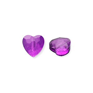 Fashion faceted beads heart Purple