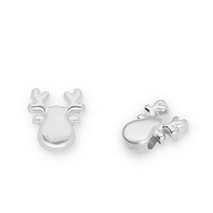 DQ European metal beads reindeer Antique Silver (Nickelfree)