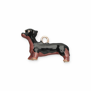 Metal charms dachshund Gold-Black-Dark Brown