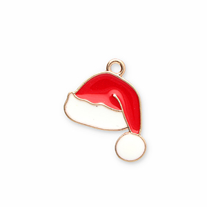 Metal charms santa hat Gold-Red-White