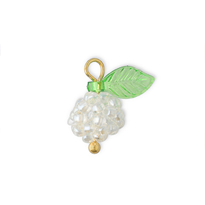 Top Faceted charms berry Gold-Green-Transparent