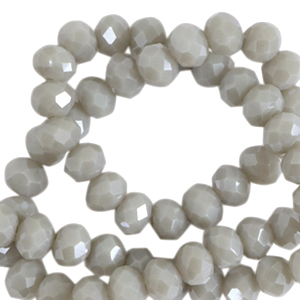 Top faceted beads 4x3mm disc Cloudy Grey-Pearl Shine Coating