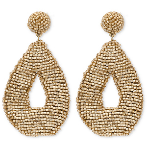 Trendy earrings / earpin with glass beads drop Gold