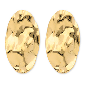 Stainless steel earrings / earpins oval Gold