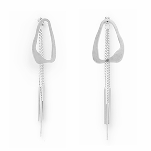 Stainless steel earrings / earpins irregular Silver