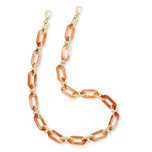 Trendy acrylic phone cord Orange-Gold