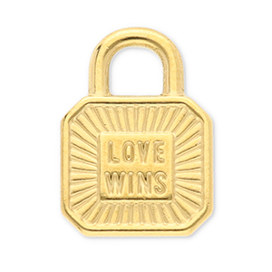 Stainless steel charms clasp "love wins" Gold