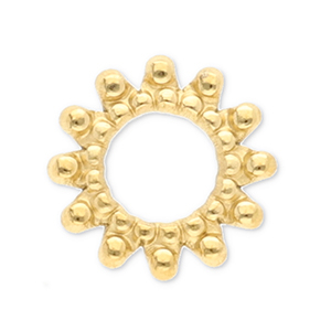 Stainless steel findings charms / connector Bali ring Gold