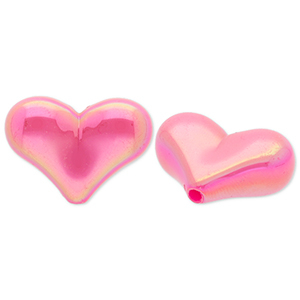 Acrylic beads heart Dark Pink-AB Coating