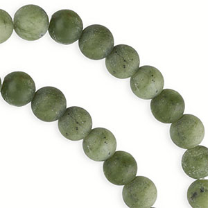 Natural stone beads Serpentine 6mm matt Army Green