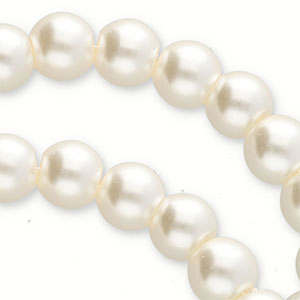 Top quality Glass pearls 6mm Ivory White