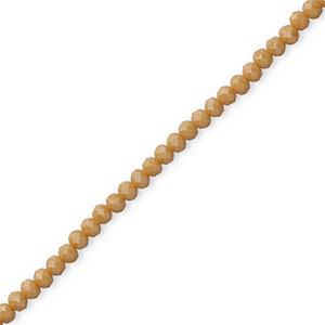Top faceted beads 4x3mm disc Camel Brown-Pearl Shine Coating