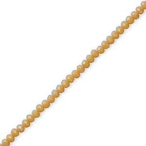 Top faceted beads 4x3mm disc Light Brown-Pearl Shine Coating