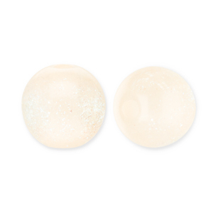 12 mm acrylic beads with glitter Vanilla Yellow-Turquoise