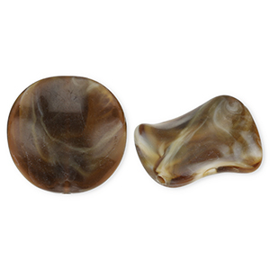 Acrylic beads organic Brown-White