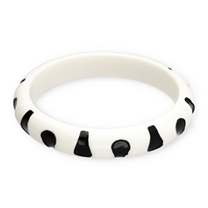Bracelets bangle resin White-Black